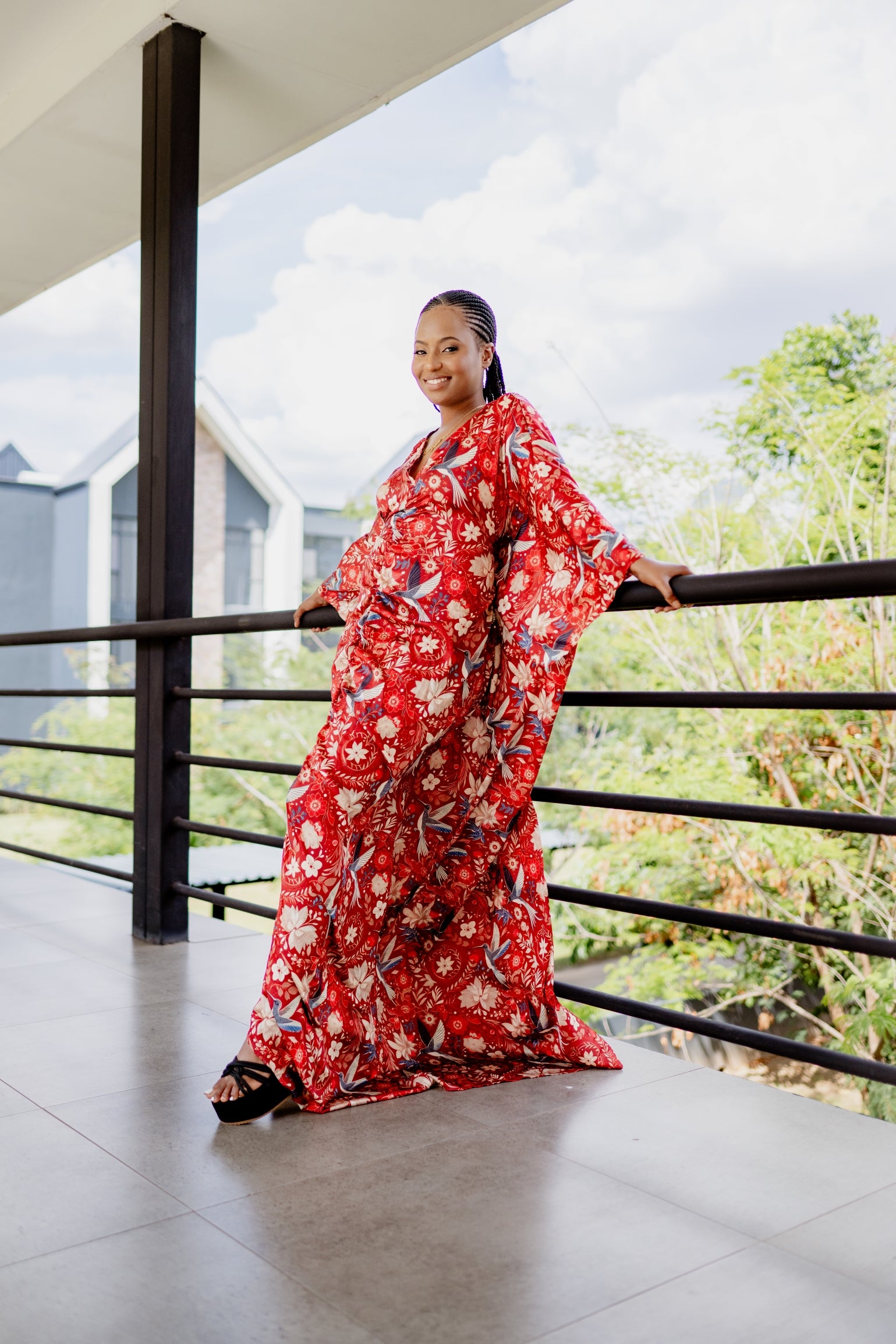 hummingbird maxi dress Red Hummingbird – MiRafiki